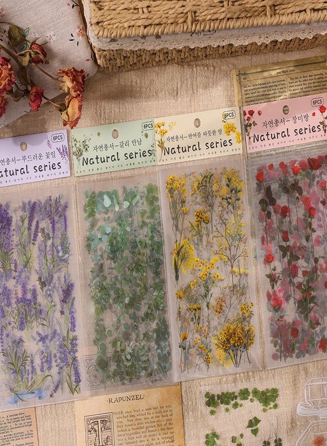 SAMVARDHAN Pressed Flower Themed Stickers (Assorted 500 Pieces, 48 Sheets) 8 Set Dried Floral Resin Stickers Decals Botanical Journaling Sticker for Scrapbook Supplies Junk Journal Planner Laptop - Image 3